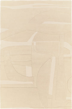 Tapis beige en laine - Collage Beige  - 1 - Toulemonde Bochart
