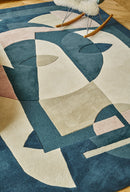 Tapis bleu en laine - Aduma Nuit  - 4 - Toulemonde Bochart