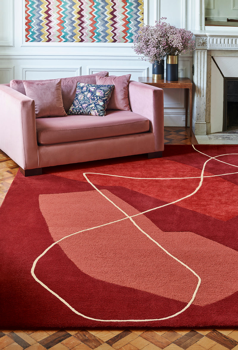 Tapis rouge en laine et viscose - Duo Rouge  - 2 - Toulemonde Bochart