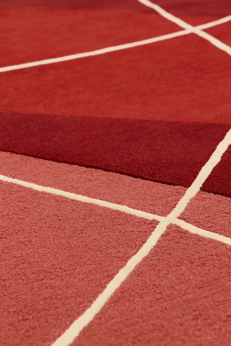 Tapis rouge en laine et viscose - Duo Rouge  - 4 - Toulemonde Bochart