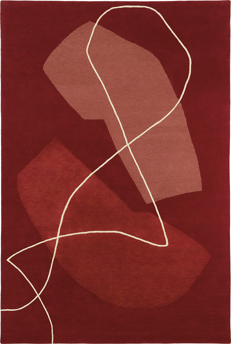 Tapis rouge en laine et viscose - Duo Rouge  - 1 - Toulemonde Bochart