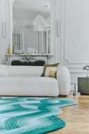 Tapis bleu en laine - Flow Aqua - 4 - Toulemonde Bochart