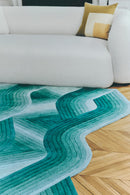 Tapis bleu en laine - Flow Aqua - 5 - Toulemonde Bochart