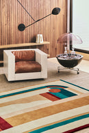 Tapis brun multicolore en laine - Hacienda Multi - 2 - Toulemonde Bochart