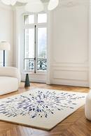 Tapis beige en laine viscose - Paint Blanc Bleu - 2 - Toulemonde Bochart