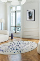 Tapis beige en laine viscose - Paint Oval Bleu - 2 - Toulemonde Bochart