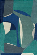 Tapis bleu en laine - Polia Hiver - 1 - Toulemonde Bochart