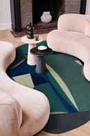 Tapis bleu en laine - Polia Shape Hiver - 2 - Toulemonde Bochart