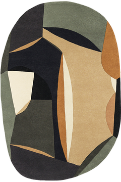 Tapis multicolore en laine - Polia Shape Automne - 1 - Toulemonde Bochart