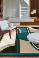 Tapis bleu vert en laine - Sonia Multi  - 3 - Toulemonde Bochart