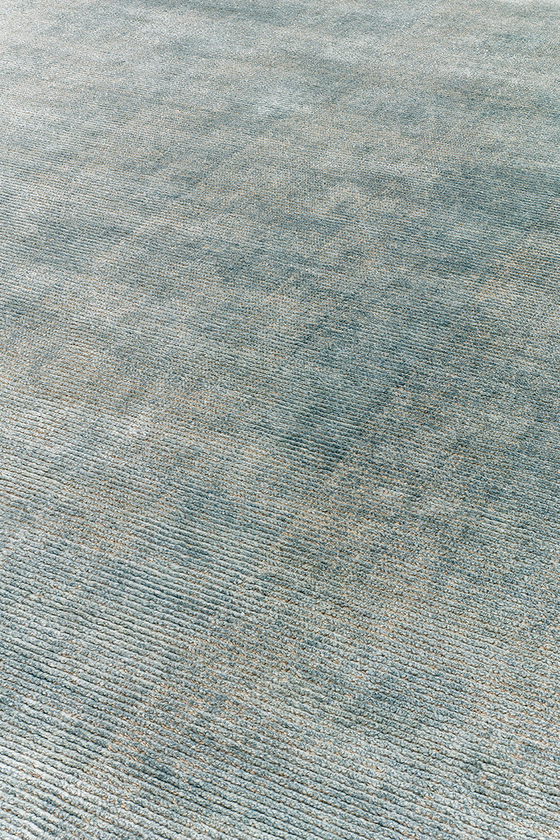 Tapis bleu en laine et bambou - Stone Celadon  - 5 - Toulemonde Bochart