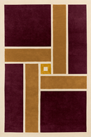 Tapis rouge en laine et viscose - Vintage Bordeaux  - 1 - Toulemonde Bochart